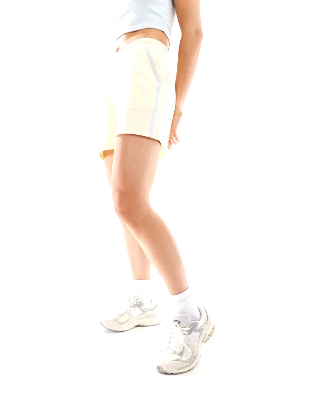 Kaiia Kaiia sweat shorts with light blue contrast stripe co-ord in lemon-Yellow