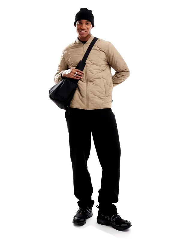 ONLY & SONS ONLY & SONS onion quilted jacket in beige-Neutral