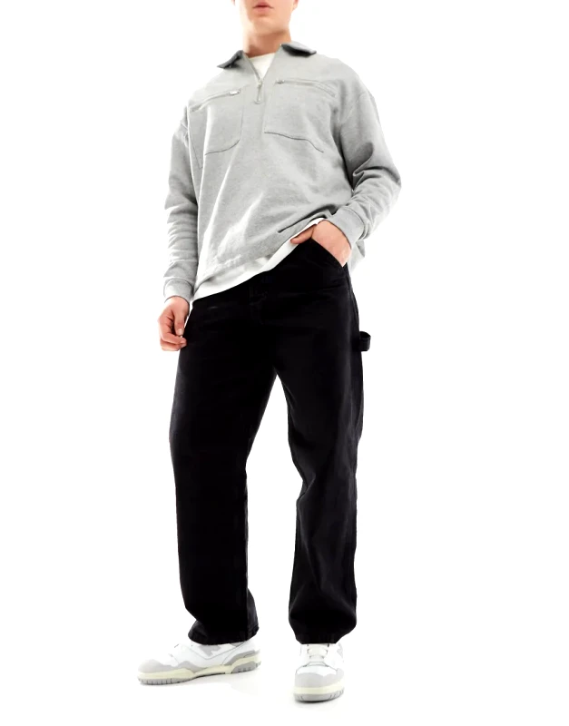 Jack & Jones Jack & Jones Eddie loose fit carpenter jean in washed black