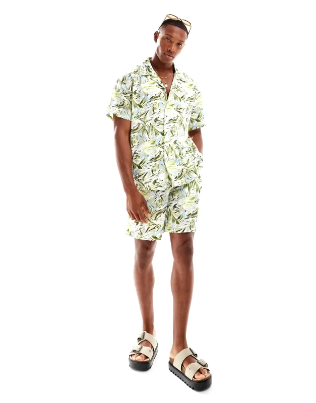 Sixth June Sixth June co-ord summer print short sleeve shirt in multi