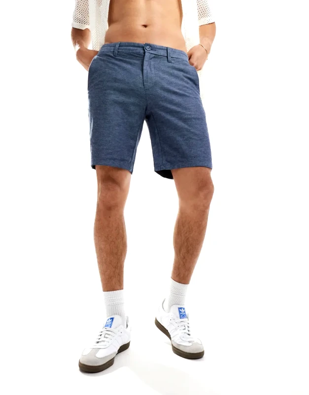 ONLY & SONS ONLY & SONS linen mix chino short in navy melange