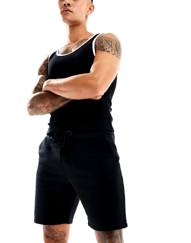 Collusion COLLUSION jersey shorts in black