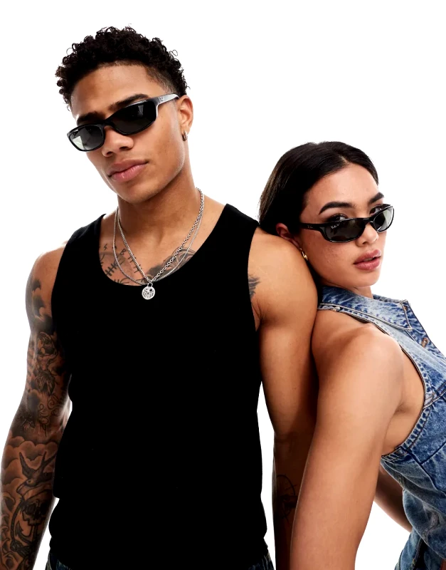 Ray-Ban Ray-Ban slim rectangular sunglasses in black