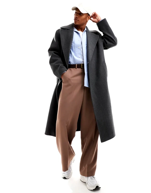 ASOS DESIGN ASOS DESIGN oversized wool look overcoat in grey