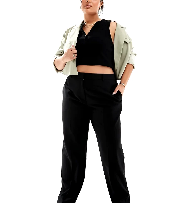 ASOS DESIGN ASOS DESIGN Curve tailored slim straight trousers in black