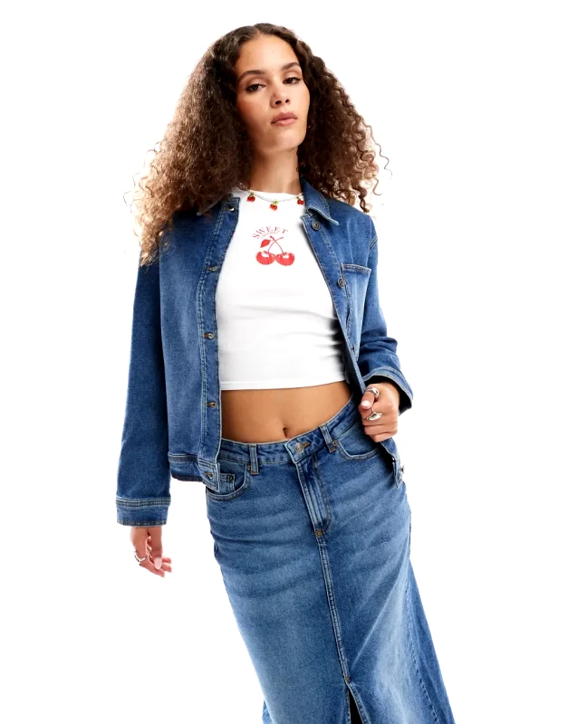 In Wear InWear Pheiffer baggy fit denim jacket co-ord in blue