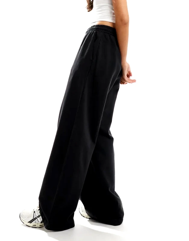 Weekday Weekday loose wide fit joggers in off-black
