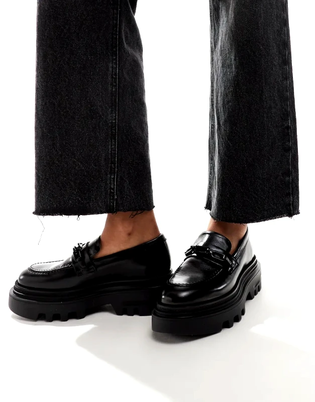 AllSaints AllSaints Alexia leather loafers in black