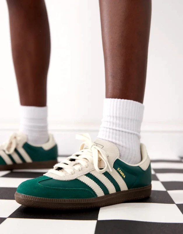 adidas Originals adidas Originals Samba OG trainers in green and beige