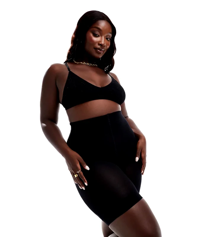 New Look Plus New Look Curve 80 denier anti-chafing tights in black