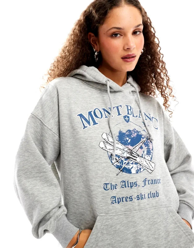 Daisy Street Daisy Street mont blanc oversized hoodie in grey