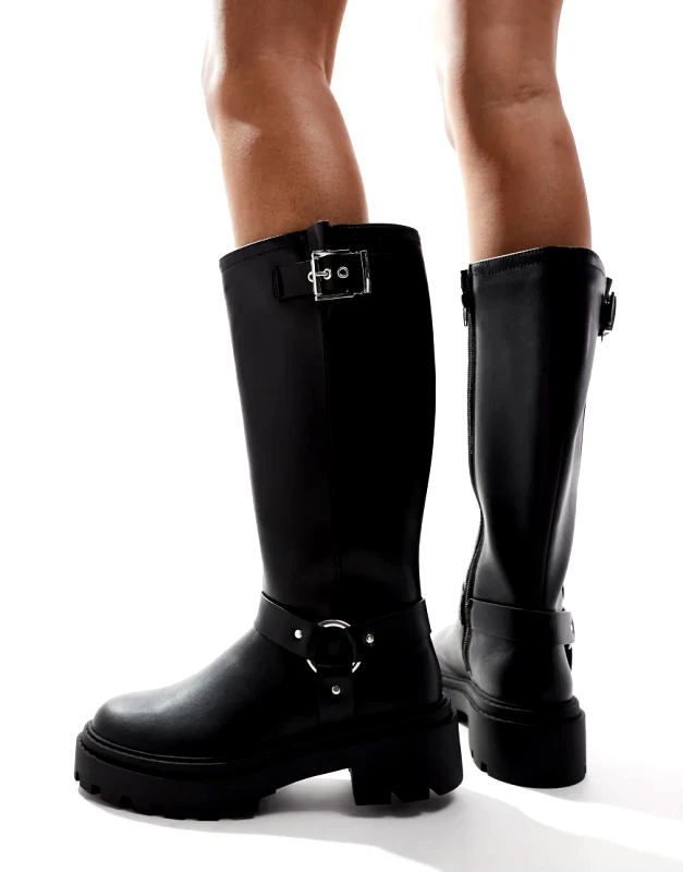New Look New Look Extra Wide Leg chunky knee boot in black