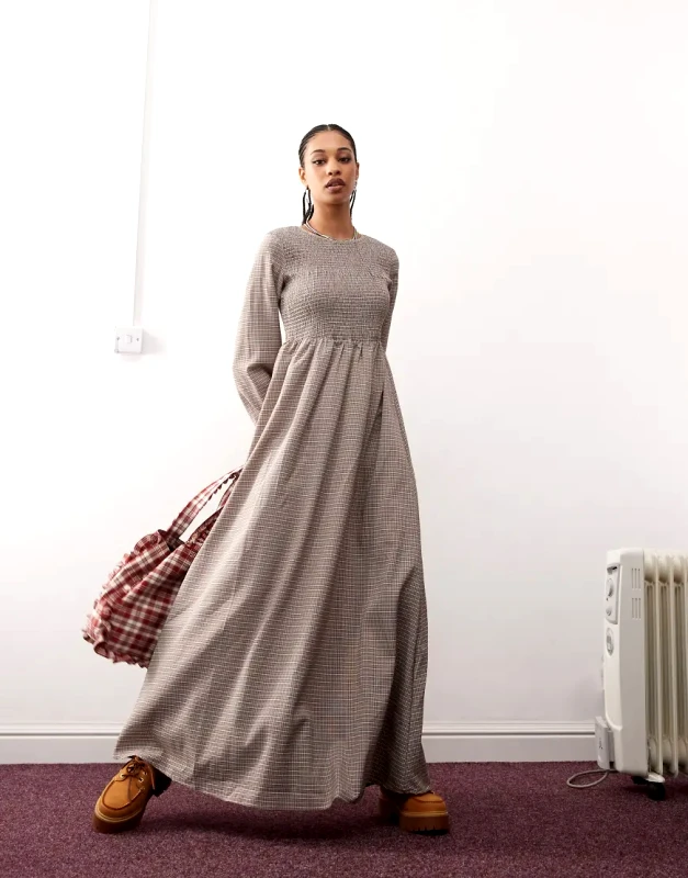 Daisy Street Daisy Street maxi smock dress in multi check