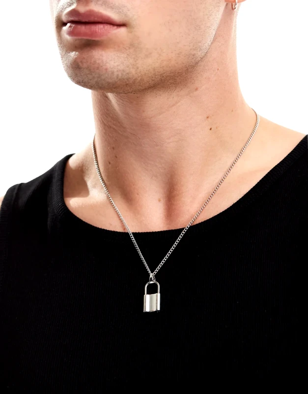 FADED FUTURE Faded Future padlock necklace in silver