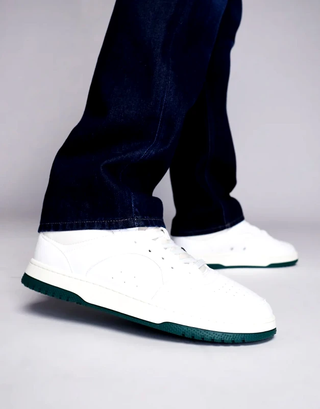 Hugo Red HUGO Red hadrian tenn trainers in white and green