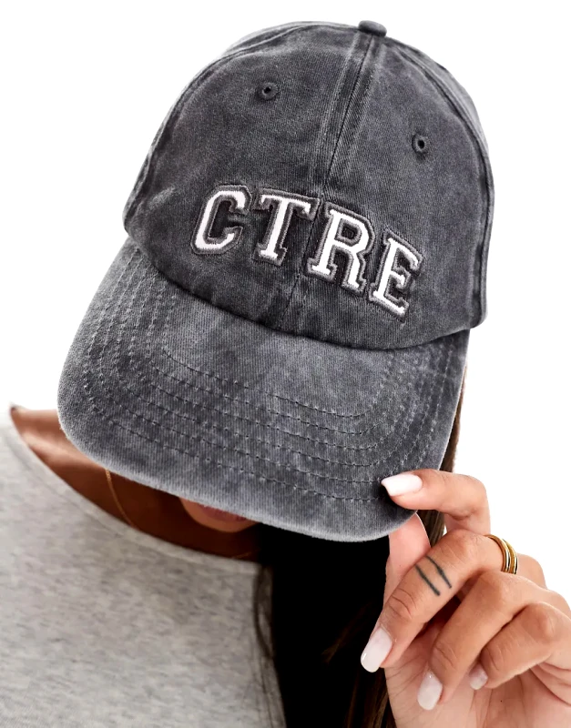 The Couture Club The Couture Club washed CTRE varsity cap in grey wash