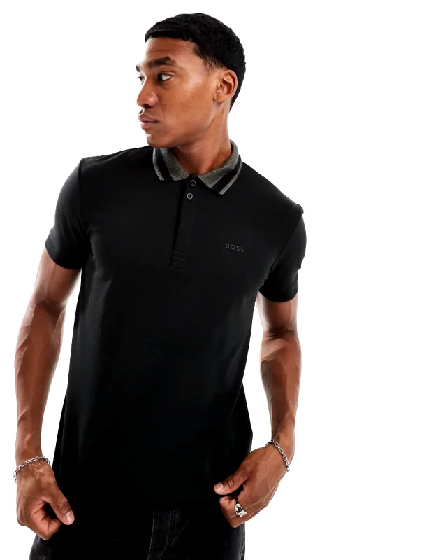 BOSS Green BOSS Green paddy polo shirt in black