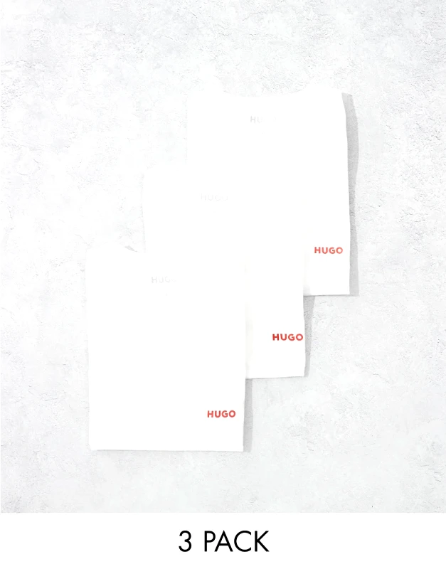 BOSS Bodywear HUGO Bodywear 3 pack t-shirt in white