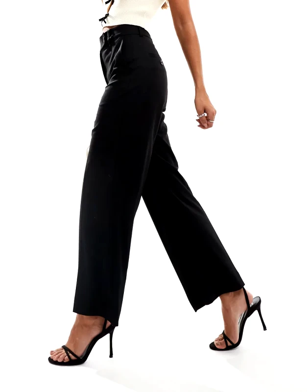 & Other Stories & Other Stories stretch cropped tailored trousers with flare leg in black