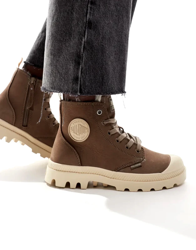 Palladium Palladium Pampa HI Zip shoe in brown