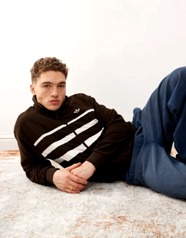 adidas Originals adidas Originals Monogram track top in brown