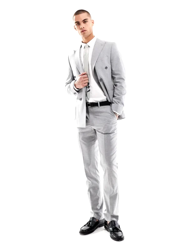 Shelby & Sons Shelby and Sons slim tailored trouser in light grey co-ord