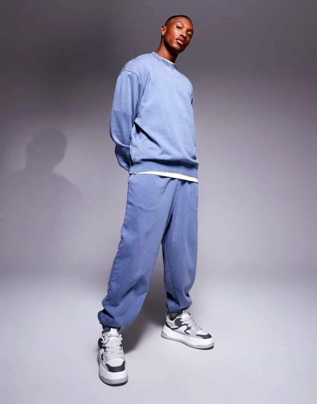 ASOS DESIGN ASOS DESIGN co-ord oversized joggers in washed blue - MBLUE