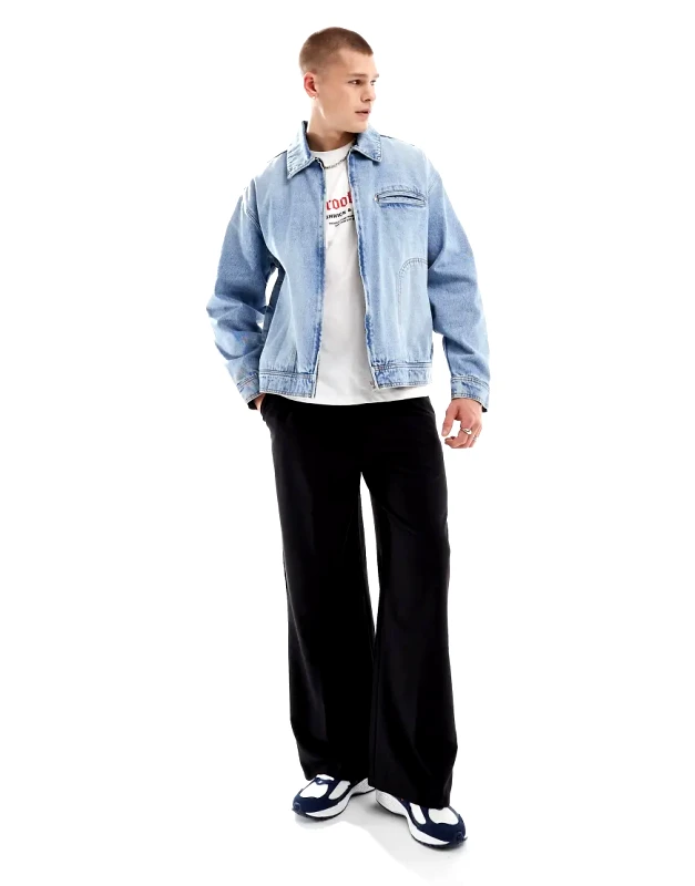 ASOS DESIGN ASOS DESIGN oversized denim worker jacket in light wash blue