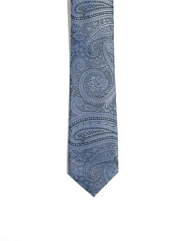ASOS DESIGN ASOS DESIGN slim tie with paisley print in grey
