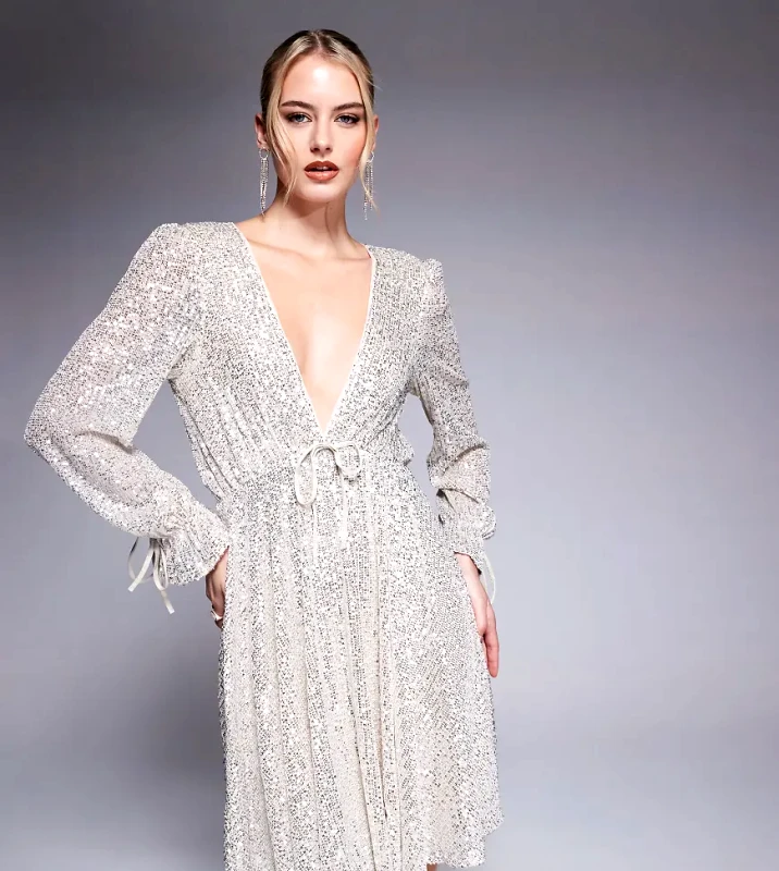 Jaded Rose Tall Jaded Rose Tall sequin mini dress in silver