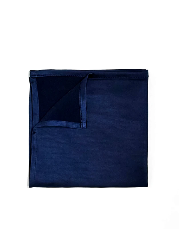 Six Stories Six Stories satin pocket square in navy