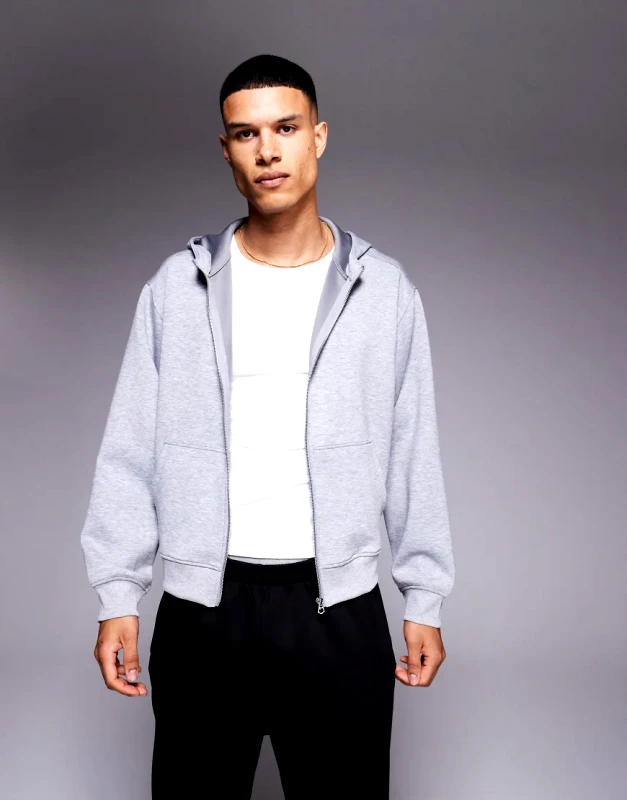 4505 4505 quick dry performance jersey training hoodie in grey marl