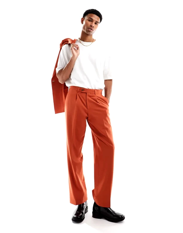 Viggo Viggo lavoir suit trousers in burnt orange co-ord