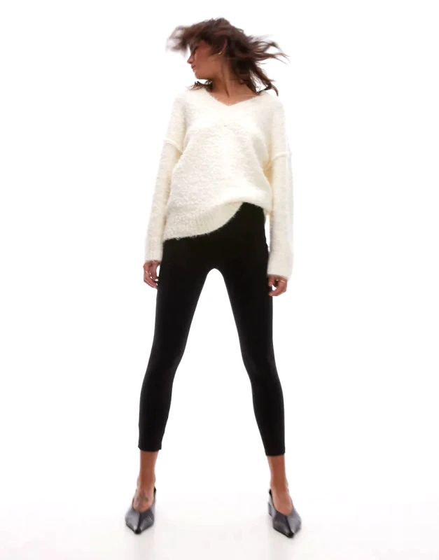 Mango Mango slim fit legging in black