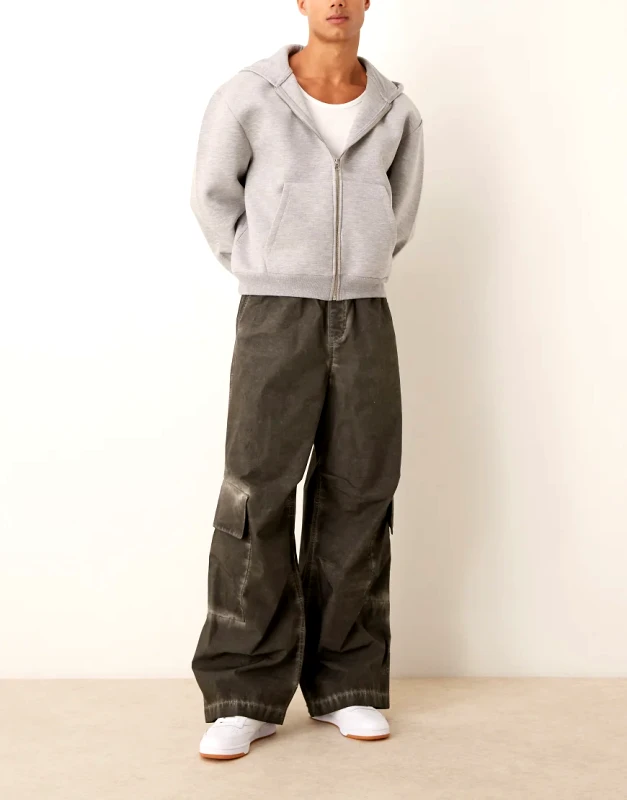 ASOS DESIGN ASOS DESIGN super baggy cargo trousers in heavy black wash