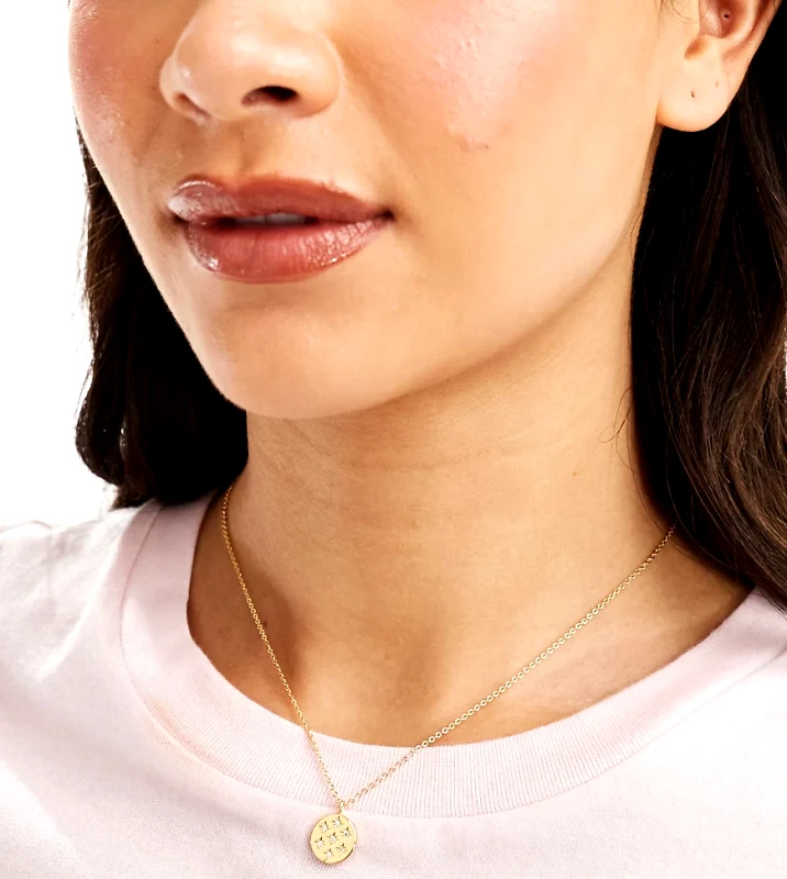 Accessorize Accessorize Z Collection crystal coin pendnant necklace in gold plated
