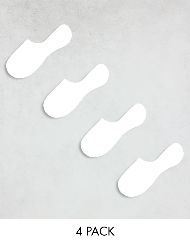 Lindex Lindex 4 pack low cut trainer sock in white