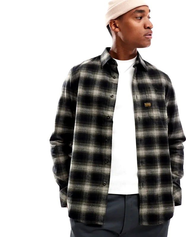 G-Star G-Star bristum checked flannel shirt in black and beige-Neutral