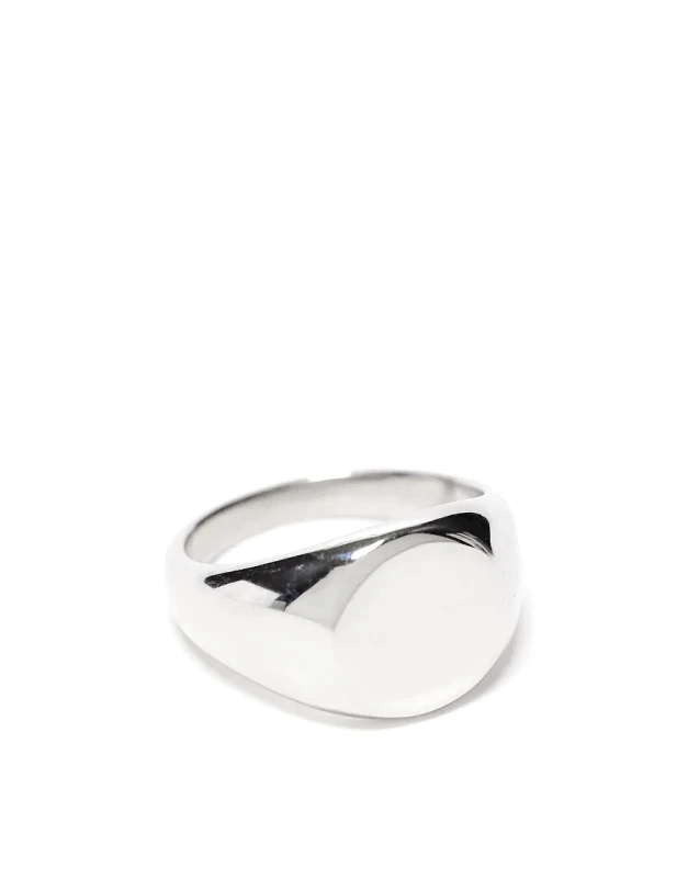 LOST SOULS Lost Souls minimal signet ring in stainless steel-Silver