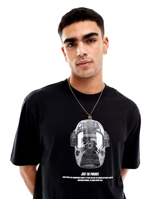 G-Star oversized t-shirt in black with mask print φωτογραφία