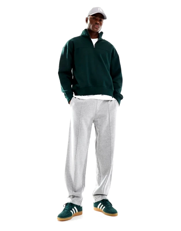 New Look New Look straight leg joggers in grey marl