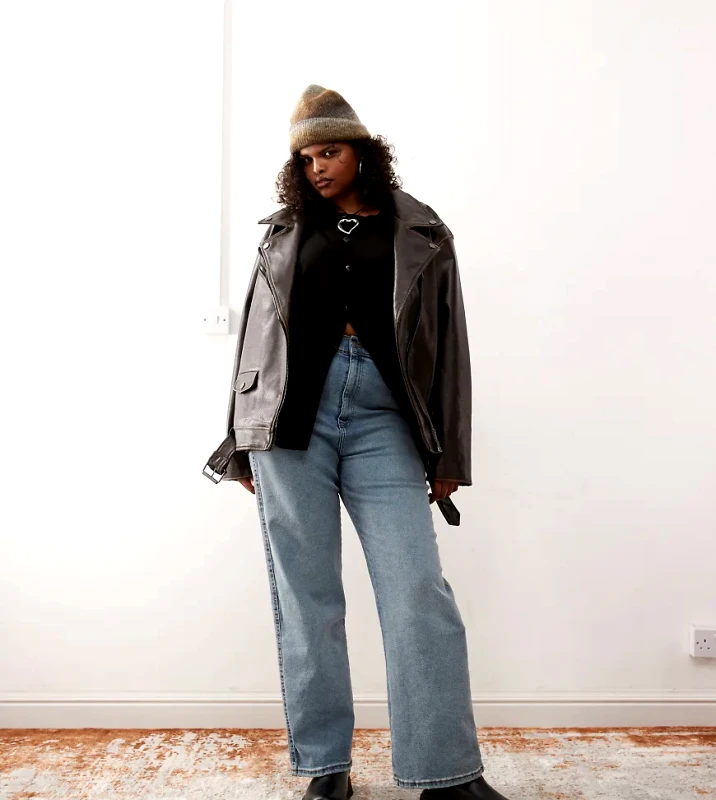 Dr Denim Plus Dr Denim Plus Moxy straight leg jeans in cape light vintage worn blue