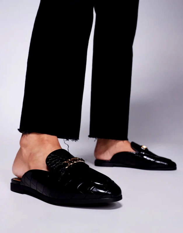 River Island River Island backless mule loafer in black
