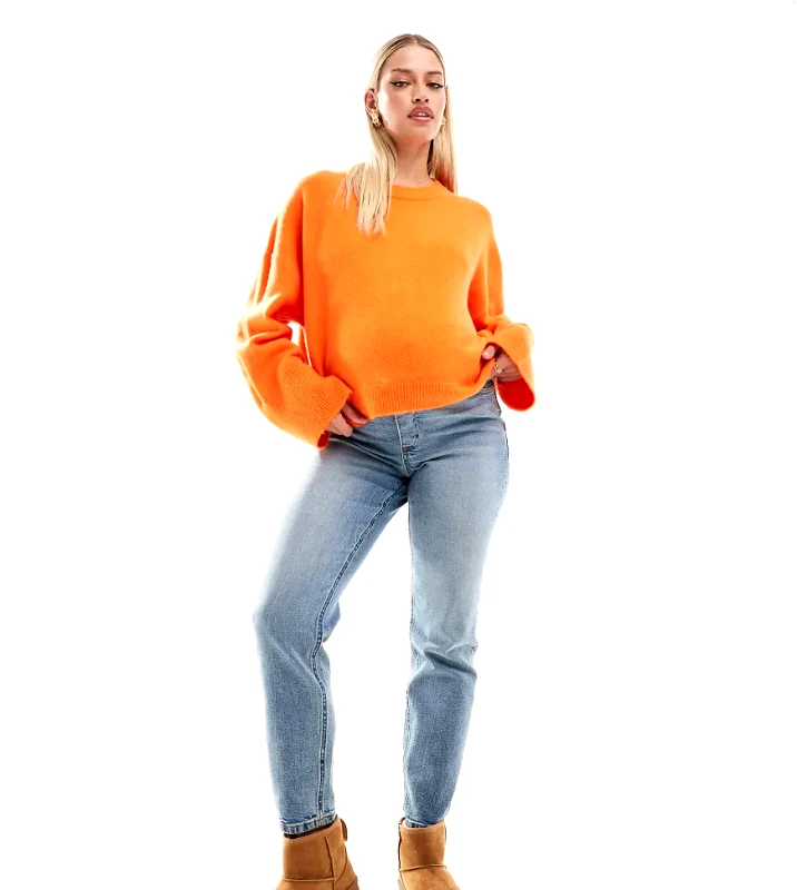 ASOS Maternity ASOS DESIGN Maternity slim fit comfort mom jeans in mid blue