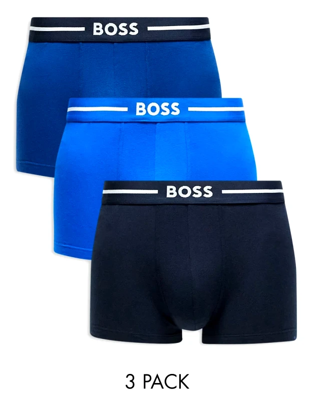 BOSS Bodywear BOSS Bodywear 3 pack bold trunks in multi-Black