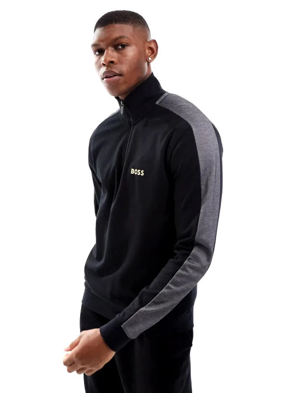 BOSS Bodywear BOSS Bodywear co-ord tracksuit half zip in black