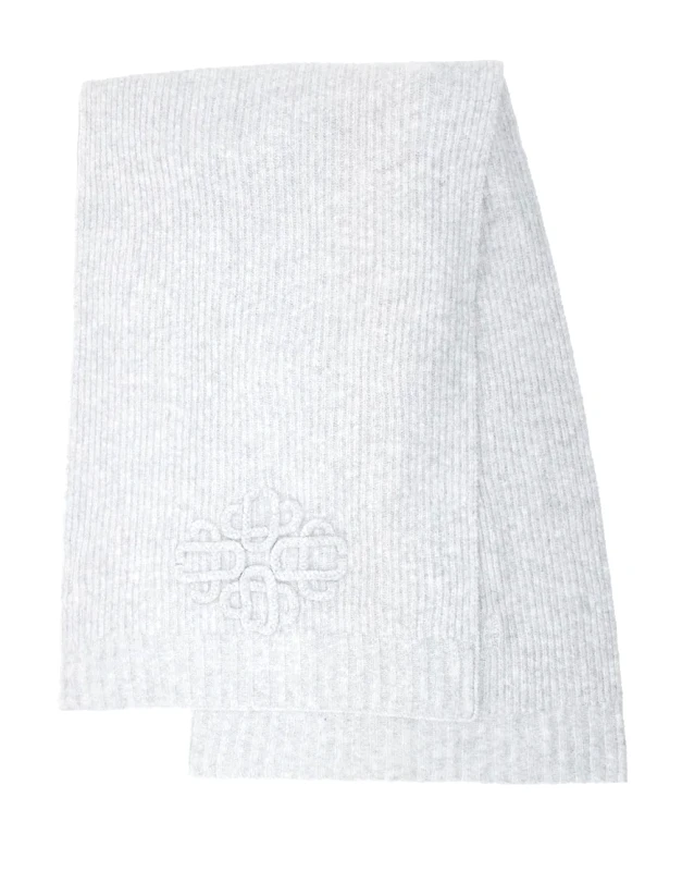 The Couture Club The Couture Club emblem knitted scarf in grey marl