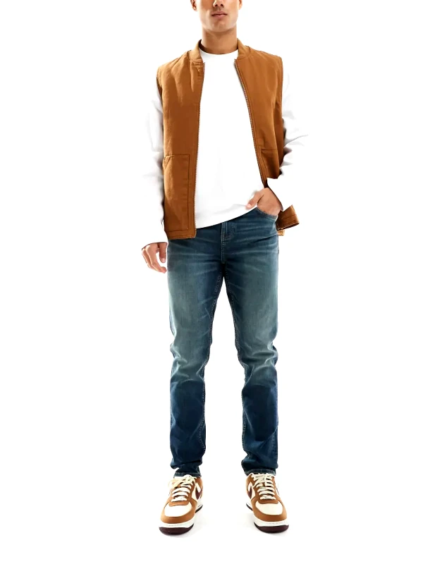ASOS DESIGN ASOS DESIGN skinny jeans with green tint in mid wash blue