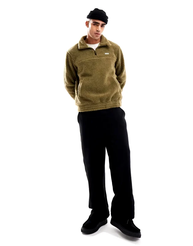 Hunter Hunter Leigh 1/2 zip sherpa fleece jumper in green