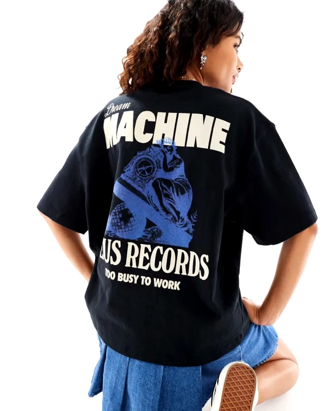 Deus Ex Machina Deus Ex Machina X ASOS exclusive overtime graphic t-shirt in black